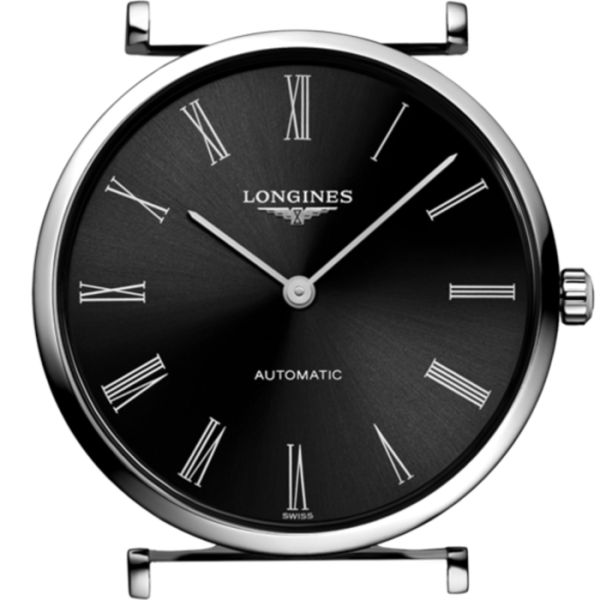Montre La Grande Classique De Longines Cadran Noir soleillé Bracelet Acier