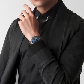 Montre Longines Master Collection Chronograph Cadran Bleu soleillé Bracelet Acier