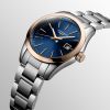 Montre Conquest Classic Cadran Bleu Bracelet Acier PVD rouge