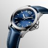 Montre Conquest 41mm Cadran Bleu soleillé Bracelet cuir
