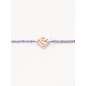 Bracelet Poiray Coeur Entrelacé Or Rose Macramé Lilas