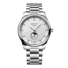 Montre Longines Master Collection Moonphase Cadran Argenté "grain d'orge" Bracelet Acier