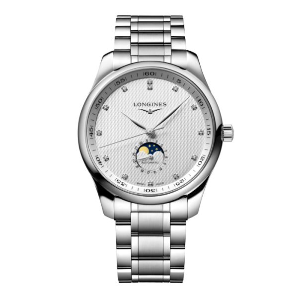 Montre Longines Master Collection Moonphase Cadran Argenté "grain d'orge" Bracelet Acier
