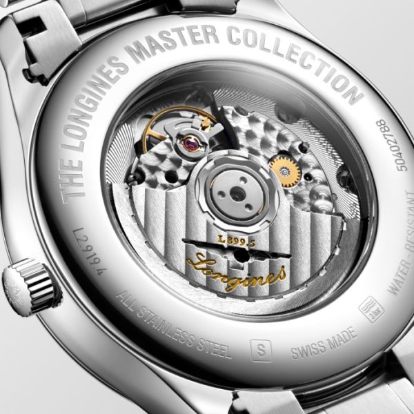 Montre Longines Master Collection Moonphase Cadran Argenté "grain d'orge" Bracelet Acier
