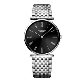 Montre La Grande Classique De Longines Cadran Noir soleillé Bracelet Acier