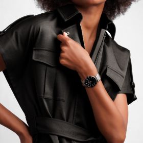 Montre La Grande Classique De Longines Cadran Noir soleillé Bracelet Acier