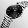 Montre La Grande Classique De Longines Cadran Noir soleillé Bracelet Acier