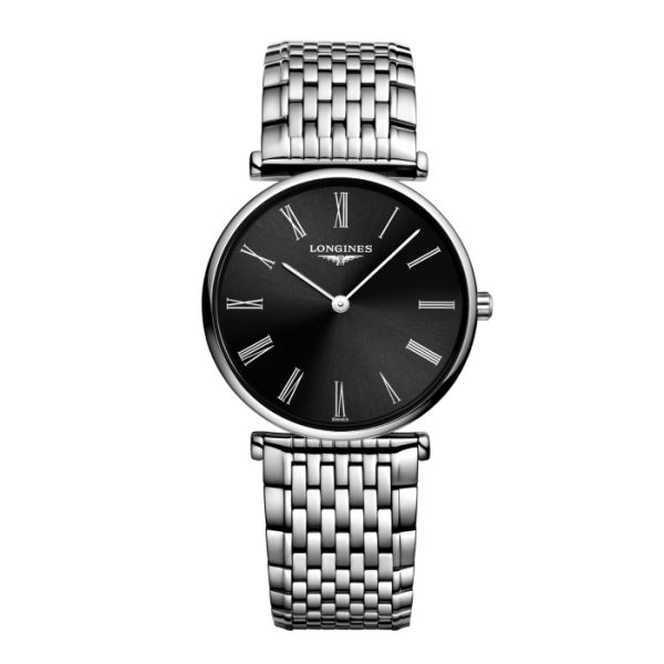 Montre La Grande Classique De Longines Cadran Noir soleillé Bracelet Acier