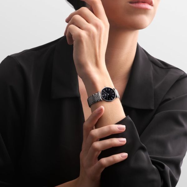 Montre La Grande Classique De Longines Cadran Noir soleillé Bracelet Acier