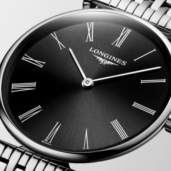 Montre La Grande Classique De Longines Cadran Noir soleillé Bracelet Acier