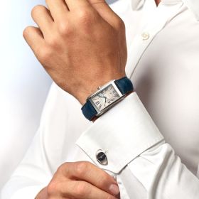 Montre Longines Dolcevita Cadran Argenté "flinqué" Bracelet Alligator