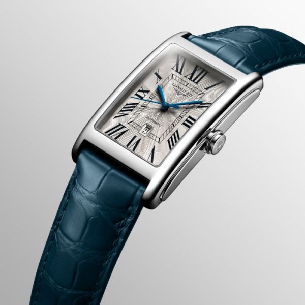 Montre Longines Dolcevita Cadran Argenté "flinqué" Bracelet Alligator