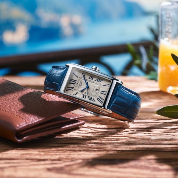 Montre Longines Dolcevita Cadran Argenté "flinqué" Bracelet Alligator