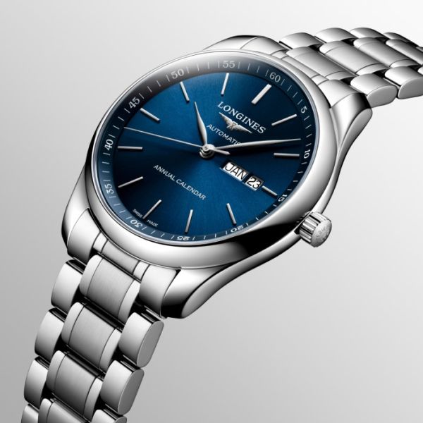 Montre Longines Master Collection Cadran Bleu soleillé Bracelet Acier