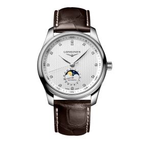Montre Longines Master Collection Moonphase Cadran Argenté "grain d'orge" Bracelet Alligator