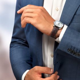 Montre Longines Master Collection Moonphase Cadran Argenté "grain d'orge" Bracelet Alligator