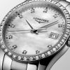Montre Conquest Classic Cadran Nacre blanche Bracelet Acier