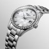 Montre Conquest Classic Cadran Nacre blanche Bracelet Acier