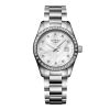 Montre Conquest Classic Cadran Nacre blanche Bracelet Acier