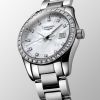 Montre Conquest Classic Cadran Nacre blanche Bracelet Acier