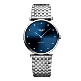 Montre La Grande Classique De Longines Cadran Bleu soleillé Bracelet Acier