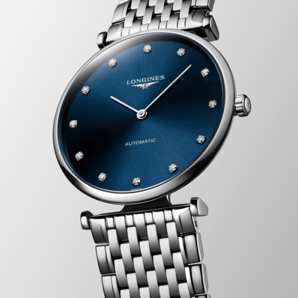 Montre La Grande Classique De Longines Cadran Bleu soleillé Bracelet Acier