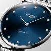 Montre La Grande Classique De Longines Cadran Bleu soleillé Bracelet Acier