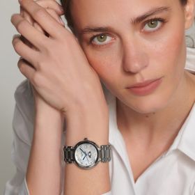 Montre Longines Primaluna Moonphase Cadran Nacre blanche Bracelet Acier