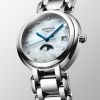 Montre Longines Primaluna Moonphase Cadran Nacre blanche Bracelet Acier