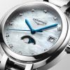 Montre Longines Primaluna Moonphase Cadran Nacre blanche Bracelet Acier