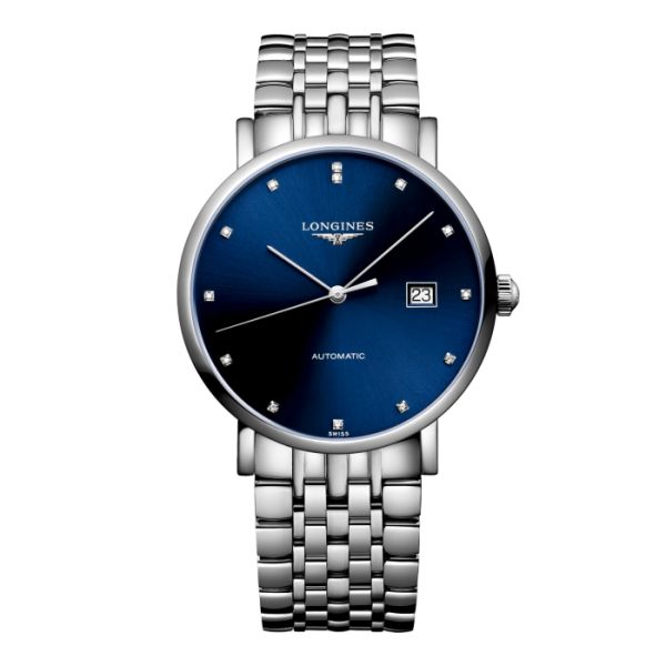 Montre Longines Elegant Collection Cadran Bleu soleillé Bracelet Acier