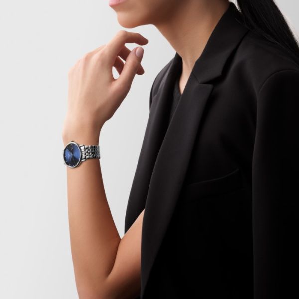 Montre Longines Elegant Collection Cadran Bleu soleillé Bracelet Acier