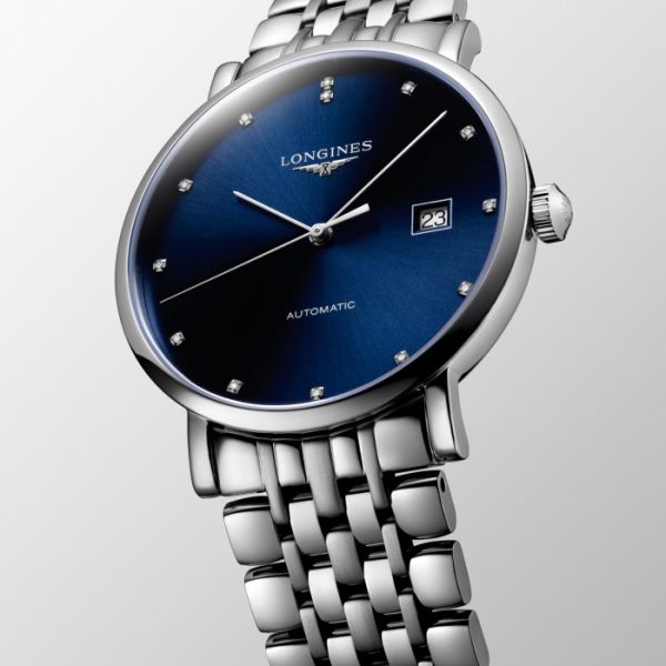 Montre Longines Elegant Collection Cadran Bleu soleillé Bracelet Acier