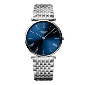 Montre La Grande Classique De Longines Cadran Bleu soleillé Bracelet Acier