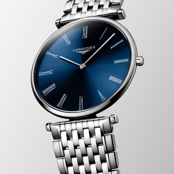 Montre La Grande Classique De Longines Cadran Bleu soleillé Bracelet Acier