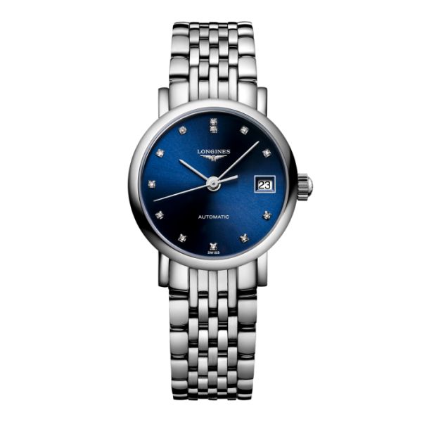 Montre Longines Elegant Collection Cadran Bleu soleillé Bracelet Acier