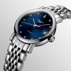 Montre Longines Elegant Collection Cadran Bleu soleillé Bracelet Acier
