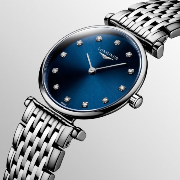 Montre La Grande Classique De Longines Cadran Bleu soleillé Bracelet Acier