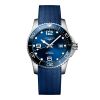 Montre Hydroconquest Cadran Bleu soleillé Bracelet caoutchouc