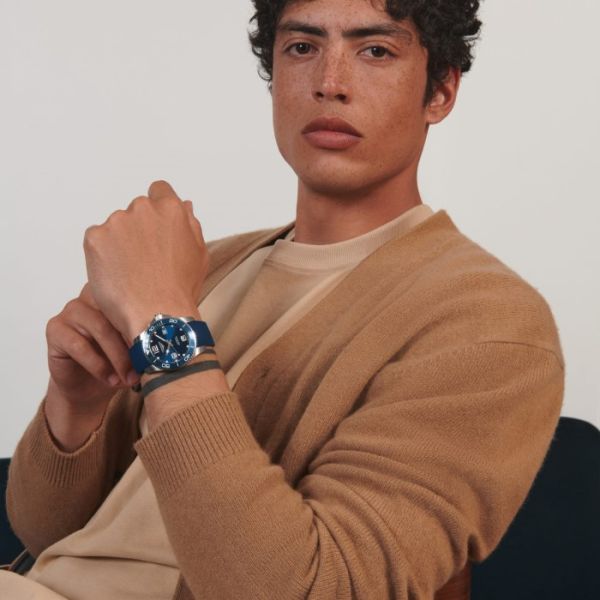 Montre Hydroconquest Cadran Bleu soleillé Bracelet caoutchouc