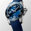 Montre Hydroconquest Cadran Bleu soleillé Bracelet caoutchouc