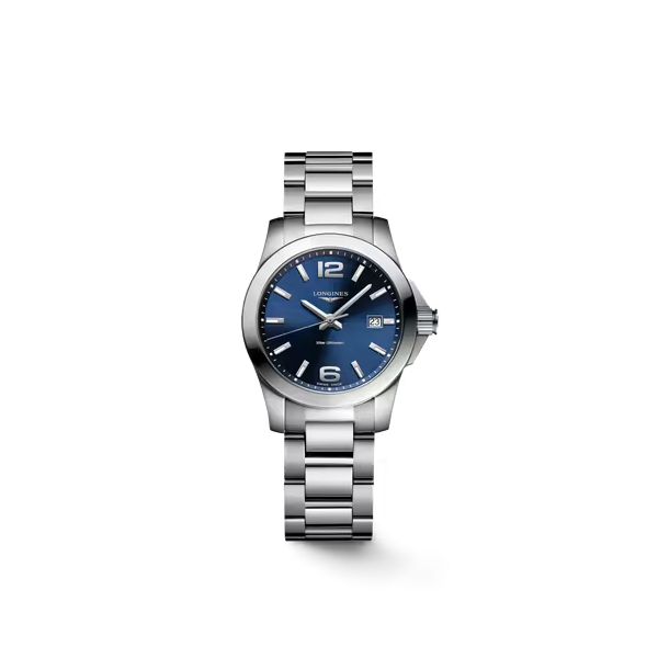 Montre Conquest Cadran Bleu soleillé Bracelet Acier