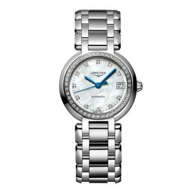 Montre Longines Primaluna Cadran Nacre blanche Bracelet Acier