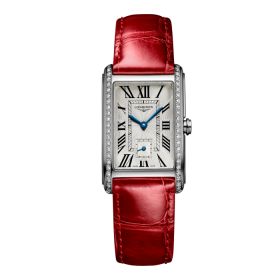 Montre Longines Dolcevita Cadran Argenté "flinqué" Bracelet Alligator