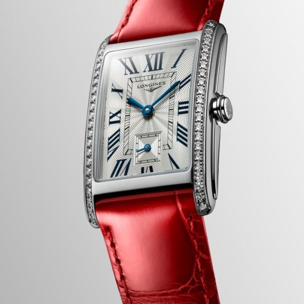 Montre Longines Dolcevita Cadran Argenté "flinqué" Bracelet Alligator