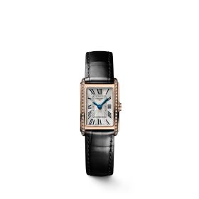 Montre Longines Dolcevita Cadran Argenté "flinqué" Bracelet Alligator
