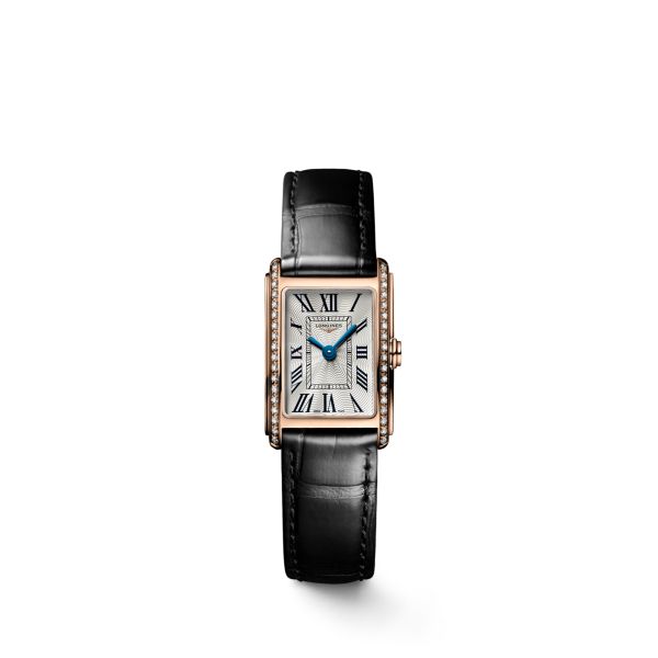 Montre Longines Dolcevita Cadran Argenté "flinqué" Bracelet Alligator