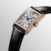 Montre Longines Dolcevita Cadran Argenté "flinqué" Bracelet Alligator
