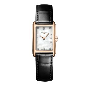 Montre Longines Dolcevita Cadran Nacre blanche Bracelet Alligator