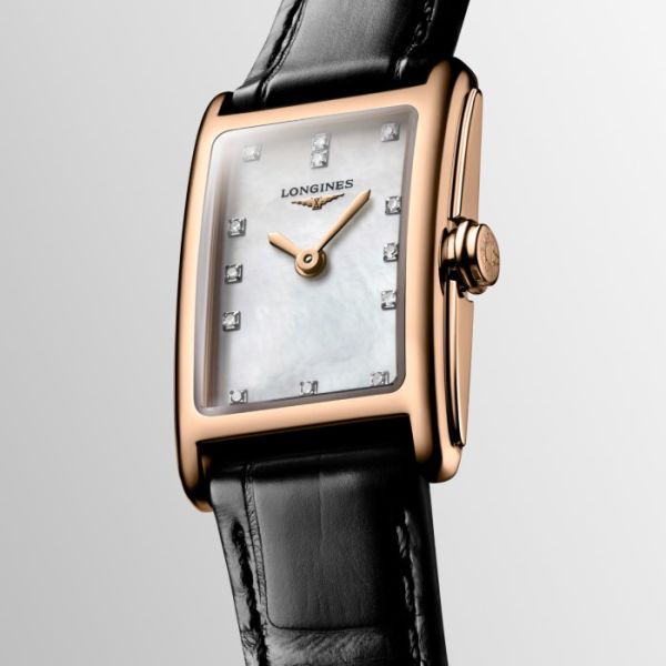 Montre Longines Dolcevita Cadran Nacre blanche Bracelet Alligator